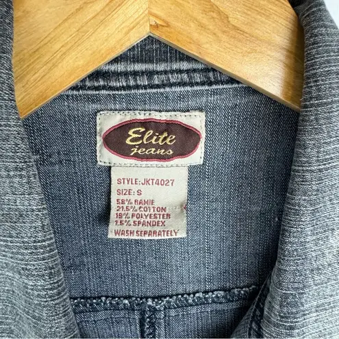 Y2K Cropped Moto Jacket Ruched Sleeves Distressed Sz Small Grunge Black