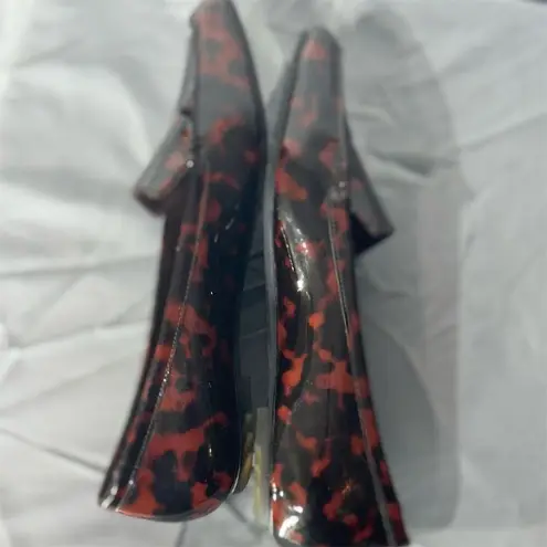 Me Too Aiora Tortoiseshell Patent Loafers Pointed Toe Flats 6W Mobwife Office