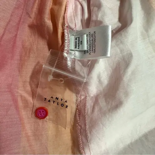 Tanya Taylor Size 16 Pink Tiered Claire Sun dress Pastel Stripe Coastal Wedding