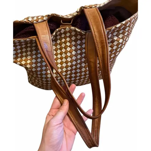 Robert Zur RINA Tote True Glove Leather Chestnut Brown & Beige Large Travel tote