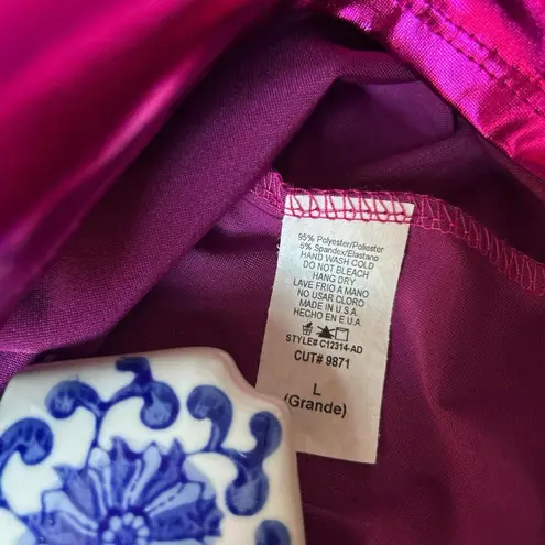 JODIFL Metallic Hot Pink Ruffle Top (Size L) Barbiecore Dream –