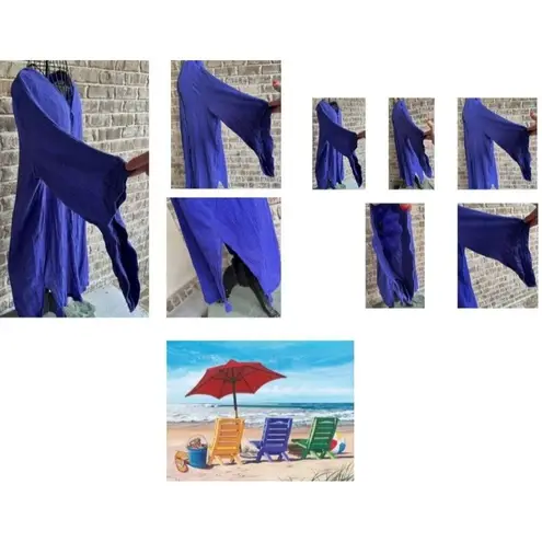 Swim 365 Button Front Cover Up Sz 18 20 Sapphire Blue Gauze Patio Dress…