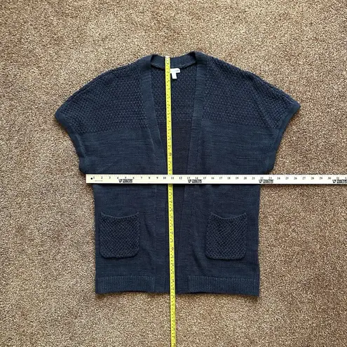 Garnet Hill  Cardigan Sweater Women’s Small Oversized Sleeveless Open Front Blue - Image 5