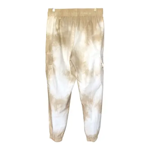 Prómesa Promesa Beige White Tie Dye Cargo Jogger Pants Drawstring Women's Size Small