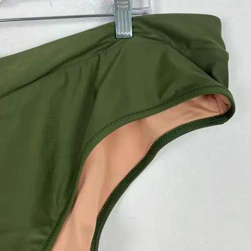 J.Crew NWT  Cross-Front Cheeky Bikini Bottom Green Plus Size 3X NEW
