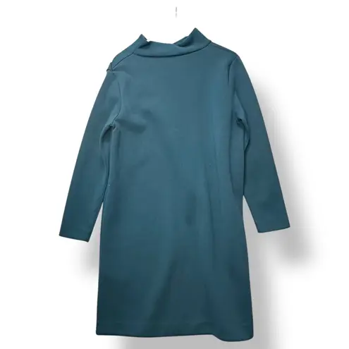 COS Womens Dress L Green Funnel Cowl Neck Long Sleeve Knit Minimalist Capsule