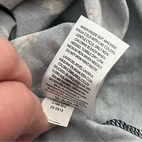 Time and Tru Mock Neck Long Sleeve Holiday Top Christmas Tree Farm Print Navy L Blue Size L