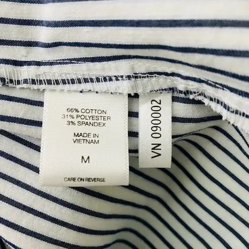 Ny&co ✅ny & Long Sleeve Striped Open-Shoulder Top Blouse Sz M