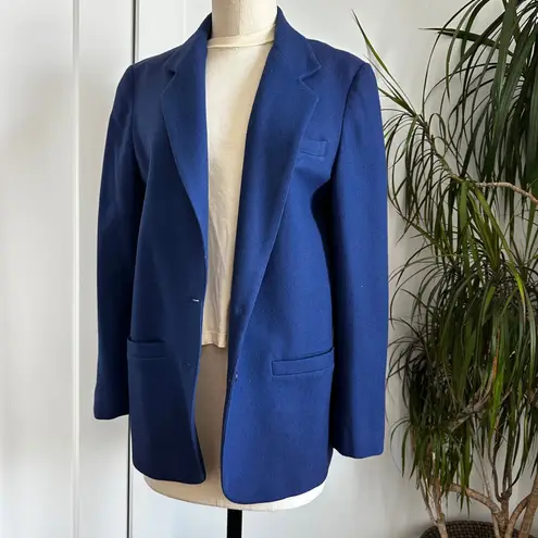 Cirage Vintage Wool Blend Blazer Casual Royal Dark Blue Cobalt Jacket Size 8
