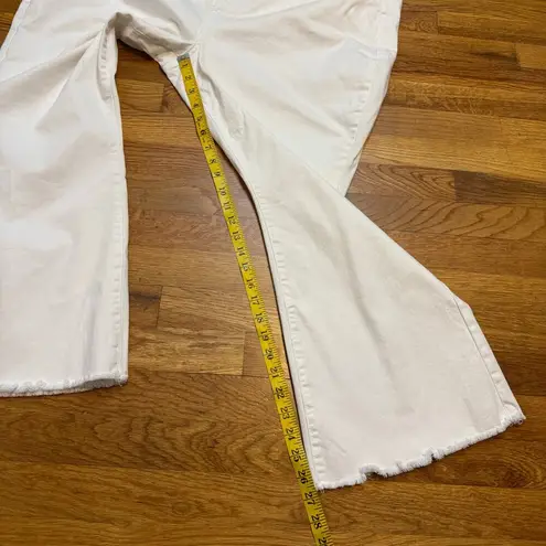 NYDJ Womens Plus 24 W White Lift Tuck Fits Everything Flare Jeans Frayed Pockets