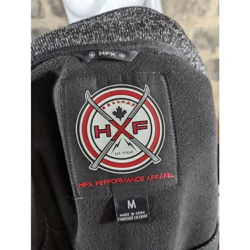 HFX Halifax High Performance Hooded Luna Black Gray Knit Full Zip Jacket Size M