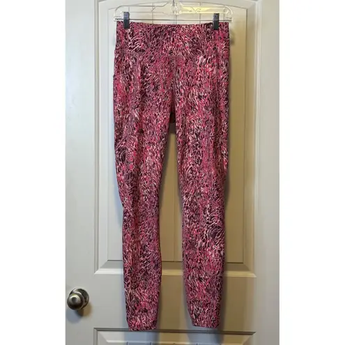 Avia Womens Activewear Leggings Pink Animal Print Stretch Workout Pants S #