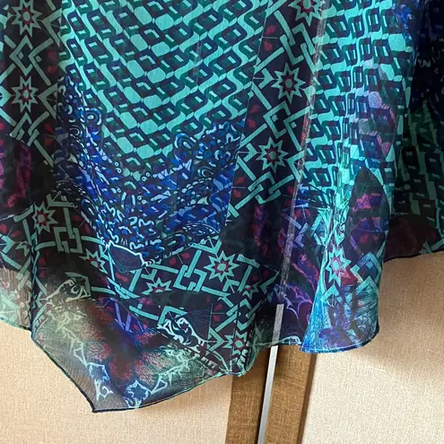 One World Blue and Green Sheer cover up petite medium