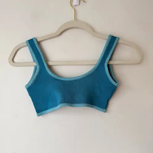 Calle Del Mar Topaz & Sky Blue Square Neck Knit Bandeau Bralette S