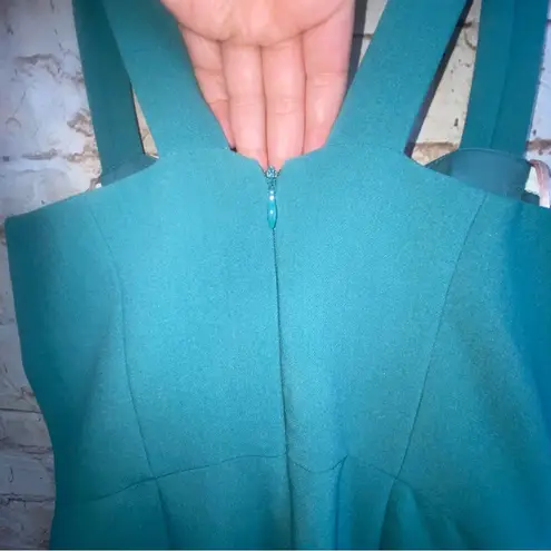 Gal Meets Glam Square Neck Jumpsuit in Teal Size 00
