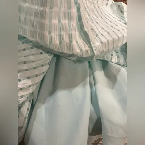 English Factory GINGHAM TIERED MIDI DRESS Medium NWT Mint color short sleeve