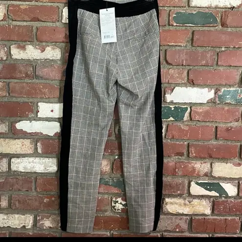 The Kooples Beige Plaid Women's Pants Black Velvet Accent sz 1 sm