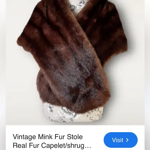 Vintage Mink stole Chic Brown Fur Wrap Capulet