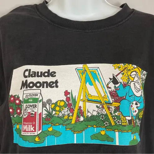 Black Claude Moonet Shirt Clo the Cow Artist Mullet Crop T