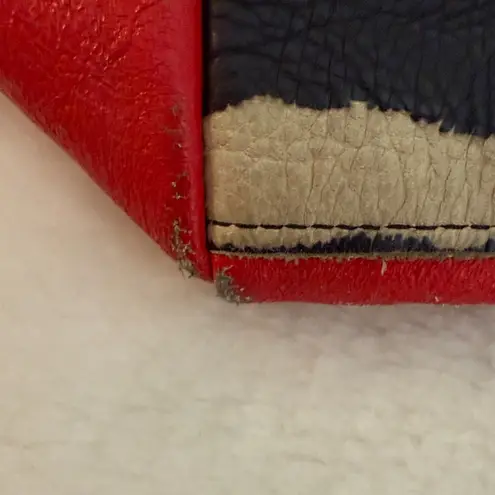 Furla Genuine Leather Red and Black Zebra Print Tote