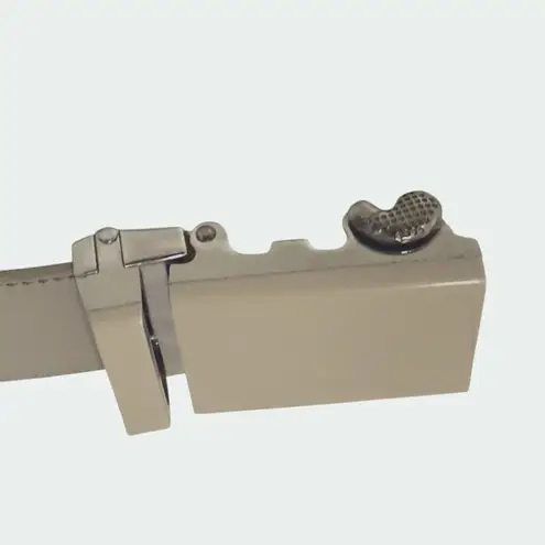 Falari Automatic Ratchet Belt Size Medium Adjustable Buckle Gray Leather Strap Gray - Image 5