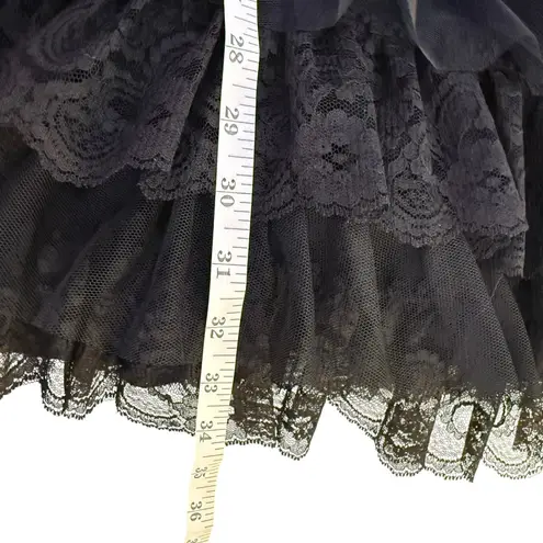 Frederick's of Hollywood Black Lace Tiered Ruffle Dress Size 2 Whimsigoth Punk