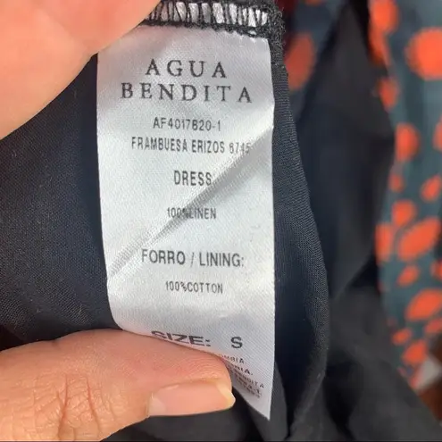 Agua Bendita Frambuesa Erizos Linen maxi dress Size Small