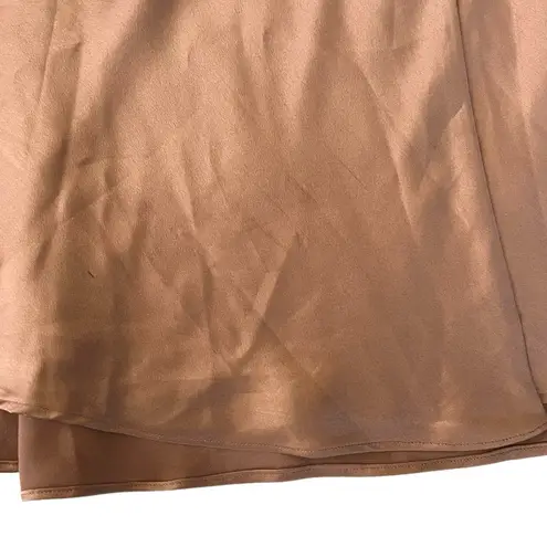 Fame and Partners Frame and Partners Francois Bronze Satin Draped Maxi Dress Size 12 NWT