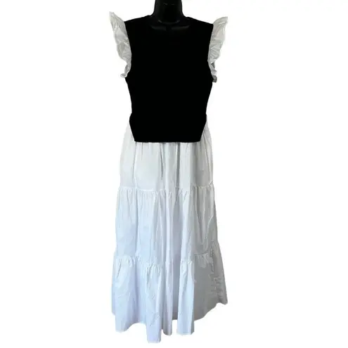 English Factory Mixed Media Sleeveless Maxi Dress