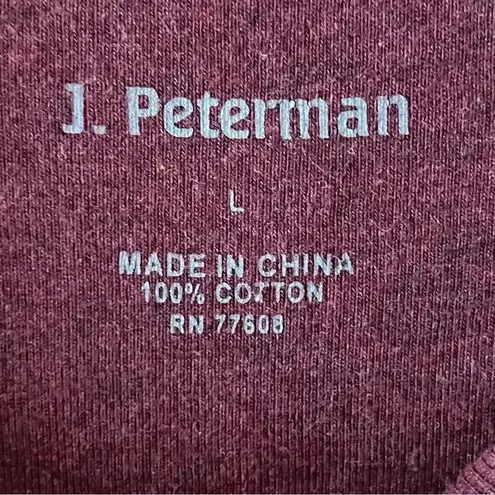 J Peterman Trendy Burgundy Crewneck Cotton Soft Short Sleeves T