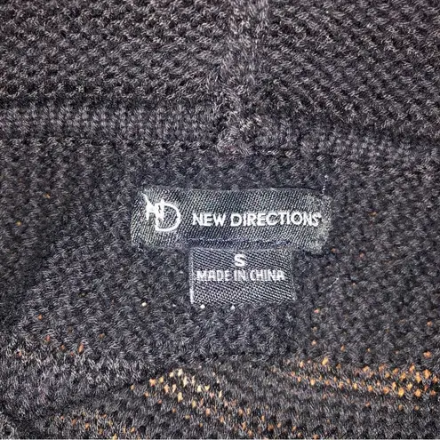 New Directions Black Wrap Look Cowl Neck Sweater, Size Small