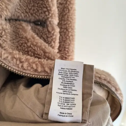 Wilfred Free Aritzia The Teddy Sherpa Full Zip Oversized Jacket Tan Camel