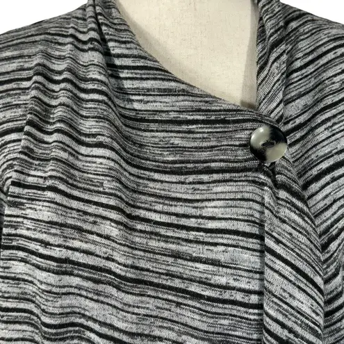 AB Studio X-Large Cardigan Jacket 1-Button Striped Long Sleeve Stretch Draped