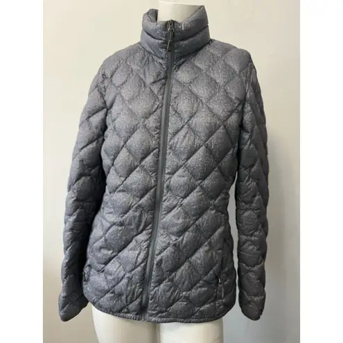 32 Degrees Heat 32 Degrees Womens Down Jacket Size Med Feathe Fill Quilted Silver Blue Mock Neck
