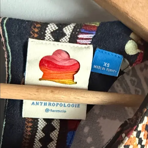 Farm Rio for Anthropologie Carlotta abstract patterned long-sleeve dress XS