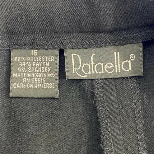 Rafaella Solid Black Trousers Slacks Career Pants Size 16 Womens