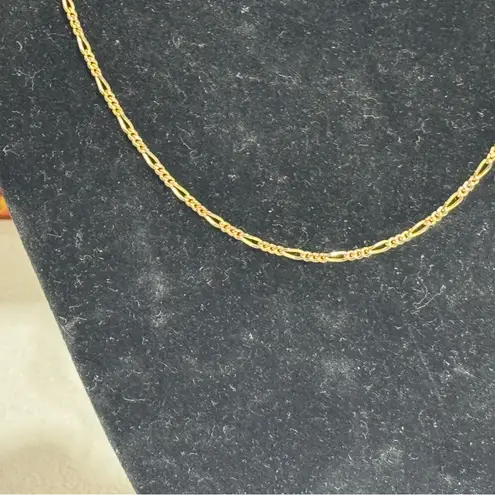 14K SOLID GOLD 'Figaro Link' Necklace Chain 4.4 Grams 16" Inches