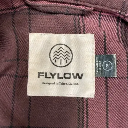 Flylow Plaid Flannel Shirt Long Sleeve Ski Snowboard Purple Women size Small