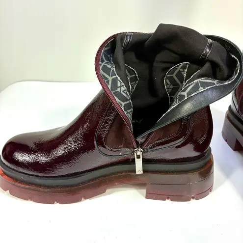 Aquatalia Drew Mixed Media Knee High Boots 9 Plum Deep Wine NWT