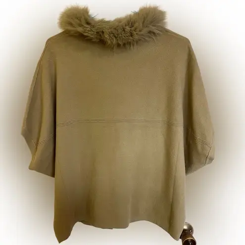 Y2k matcha green faux fur poncho shawl