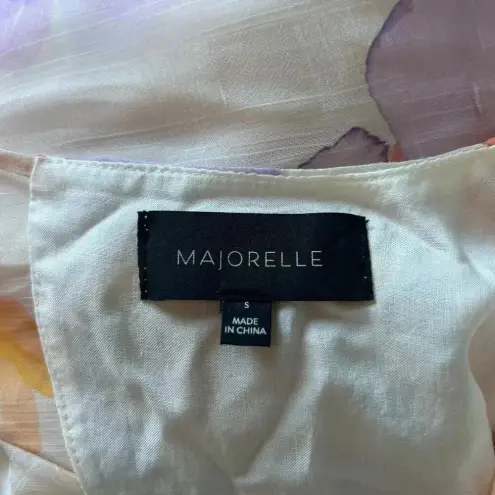 Majorelle Kyra Top Watercolor Pastels Floral Open Back V-Neck Cropped Size S