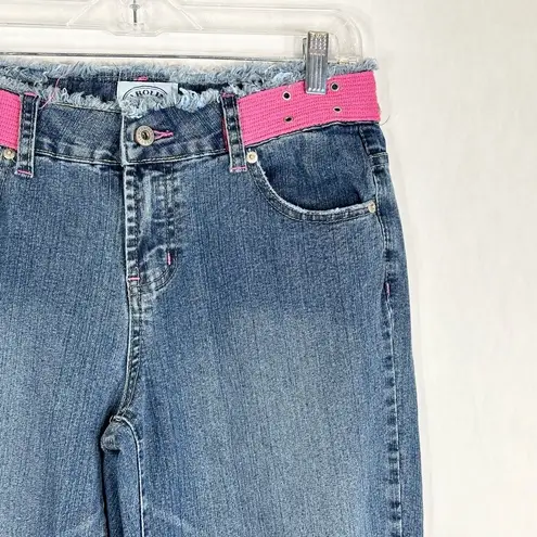 Carolina Blues Size 8 Jeans Capri Cropped Pink Waistband Barbie Raw Waist 1678