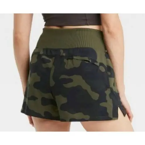 All In Motion  Green Camo High Rise Athletic Shorts M