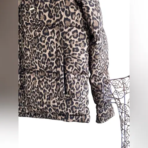 Michael Kors  Leopard Print Women's Hooded Coat In Size M