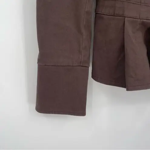 Boston Proper Brown Blazer Peplum Pleated Size 8