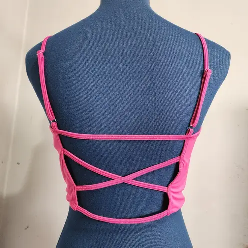Frederick's of Hollywood Vintage Hot Pink Strappy Crop Top