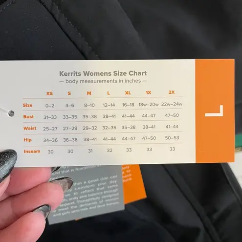 Kerrits Women L Black Cascade Waterproof Pants Pockets Full Leg Zip Equestrian