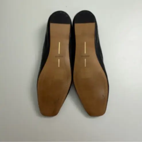 Dolce Vita Reyes Mary Jane Ballet Flats Leather Square Toe Buckle Black Silver Size 11