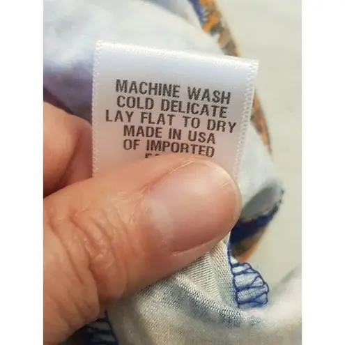 Loveappella Womens Dress Size Small Blue Shift Bohemian Long Sleeve Open Back