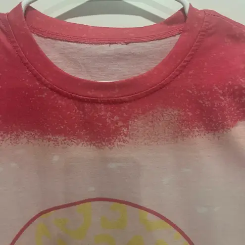 Women Loose T Shirts Cute Happy Smile Graphic Tees Small Pink